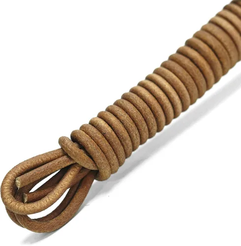 Vista 6 de Cuerda redonda de cuero genuino marrón duradero para hacer collares, cordones para zapatos, botas de trabajo, senderismo, zapatos al aire libre, 1