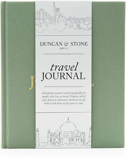 Vista 13 de DUNCAN & STONE PAPER CO. Diarios de viaje - Elegante cuaderno de diario para registrar todas tus aventuras de viaje hasta 15 viajes