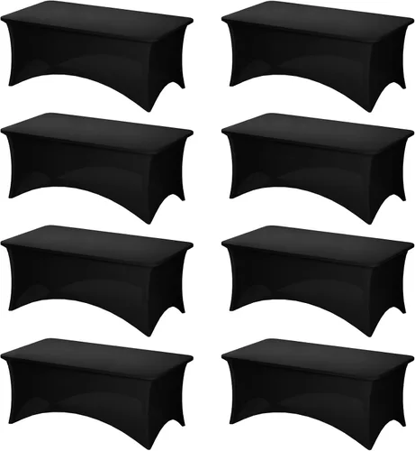 Vista 59 de Fixwal Paquete de 6 Manteles de Mesa Rectangulares, Cubierta de Mesa de 6 Pies, Mantel Blanco Rectangular Ajustado Elástico Rectangular, Cubierta