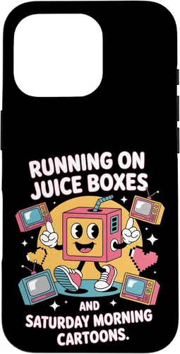 Vista 20 de Cajas de jugo y dibujos animados - Funda retro nostalgia para niños de los 90 para iPhone 16