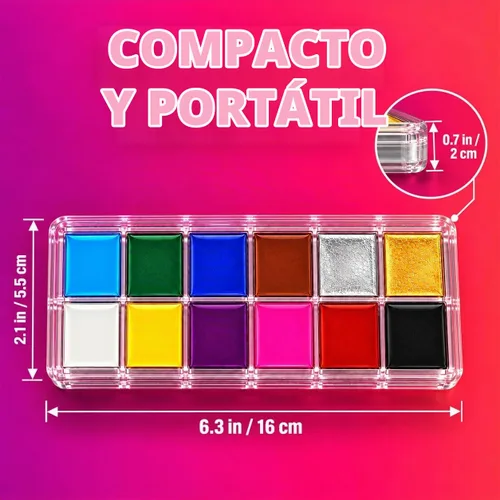 Vista 5 de Paleta de pintura facial de Halloween, kit de pintura de maquillaje