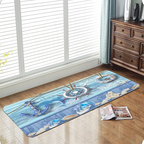 Vista 17 de LYFANS Alfombras de baño de espuma de esponja absorbente suave para baño y cocina (23.5 x 59 pulgadas), tapete de franela antideslizante brillante
