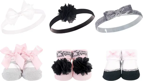 Vista 5 de Hudson Baby Conjunto de regalo de diadema y calcetines para niña