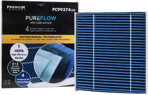 Vista 5 de Filtro de aire de cabina HEPA PureFlow PC99374HX Compatible con Nissan Versa 2020-2025, 2017-2025 Kicks