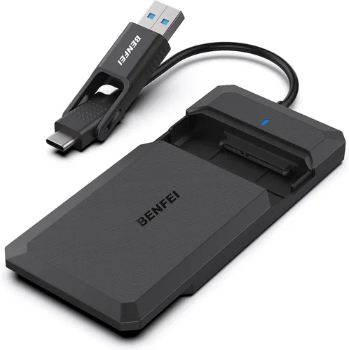 Vista 9 de BENFEI Caja externa para disco duro de 2.5 pulgadas SATA a USB sin herramientas (6Gbps, optimizado para SSD, compatible con UASP SATA III)