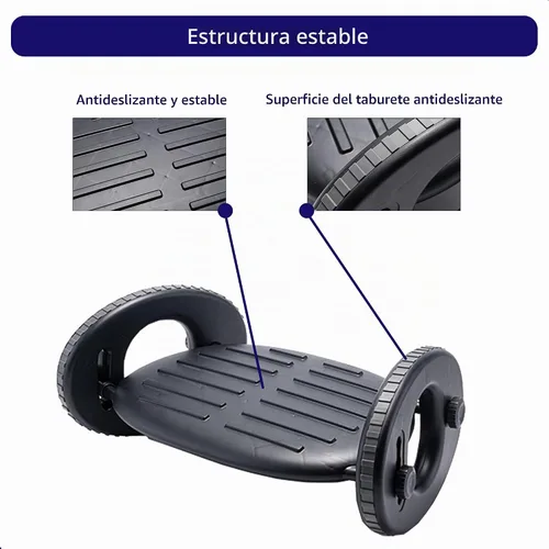 Vista 4 de Reposapiés para debajo del escritorio, ajuste de ángulo de 4 niveles y función de balancín activo, soporte de pie ABS duradero, diseño