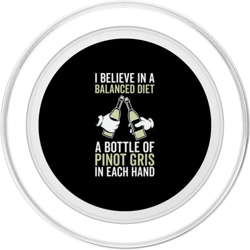 Vista 2 de Balanced Diet Bottle Pinot Gris Lover - Drinking Funny Wine PopSockets MagSafe PopGrip for iPhone