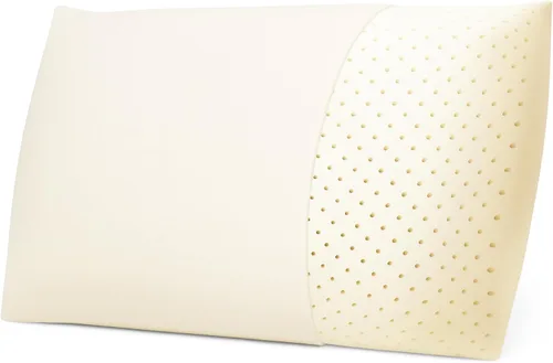 Vista 3 de OrganicTextiles - Almohada de látex de bajo perfil natural (tamaño estándar, suave), con cubierta de algodón orgánico certificado GOTS
