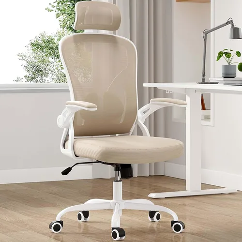 Vista 10 de Silla de oficina ergonómica con soporte lumbar, silla de escritorio de respaldo alto, silla ejecutiva giratoria para computadora, altura ajustable