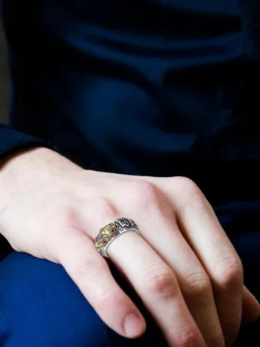 Vista 2 de choice of all Pixiu - Anillo de Feng Shui para mujeres y hombres, anillo de sutra de corazón budista, apertura ajustable, amuleto de mantra