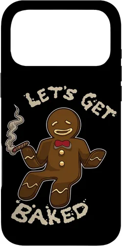 Vista 22 de Divertida funda navideña para iPhone 16 con diseño de pan de jengibre y marihuana