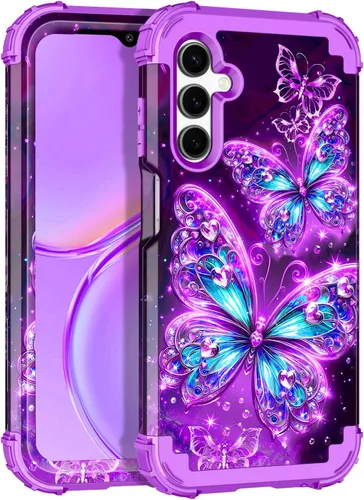 Vista 9 de Casetego Funda compatible con Galaxy A15 5G, que brilla en la oscuridad, tres capas, resistente, resistente, a prueba de golpes, protección
