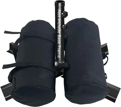 Vista 8 de Bolsas de arena para base de paraguas, 2 bolsas de arena rellenables de 50 libras para base de paraguas, sombrilla de patio voladizo, trampolín