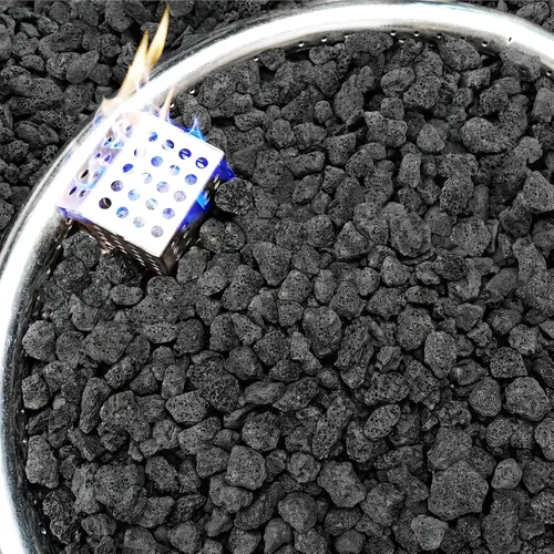 Vista 8 de NUPICK Rocas de lava negra de 10 libras para hoguera, roca volcánica de 1/2 Negro
