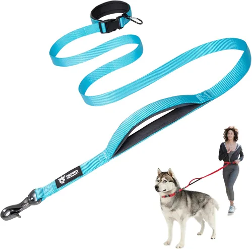 Vista 21 de TSPRO Correa táctica para perro, manos libres, resistente, ajustable, con mango acolchado y cierre de seguridad de metal para caminar, correr