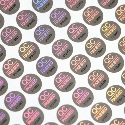 Vista 5 de GQYH - 1500 sellos plateados de alta seguridad a prueba de manipulaciones, etiquetas de holograma con numeración de serie única de 0.4 pulgadas, GQYH