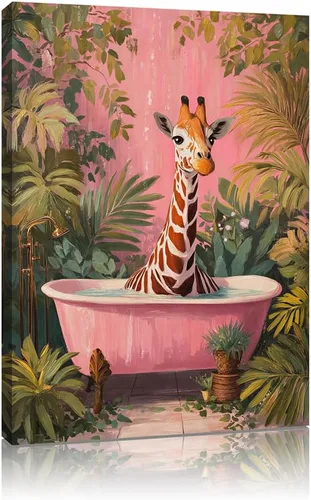 Vista 10 de Kunstorner Decoración de baño de vaca para decoración de pared de dormitorio y sala de estar (13.5 x 13.5 pulgadas)