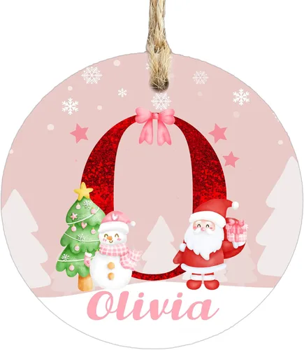 Vista 12 de Adornos personalizados para árbol de Navidad para niños, niña bebé, niño, niño pequeño, adorno de Feliz Navidad 2025, regalos navideños