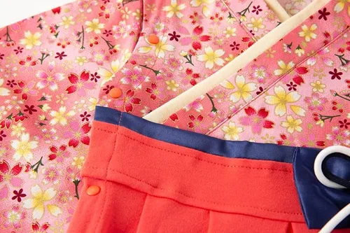 Vista 8 de Mameluco tipo kimono para bebé niña disfraz japonés mono Hakama traje samurái infantil