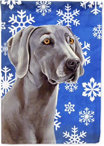 Vista 48 de Caroline's Treasures SC9374GF Bulldog English Snow flakes Holiday Garden Flag Buzón Bandera decorativa para patio exterior, patio, obras de arte