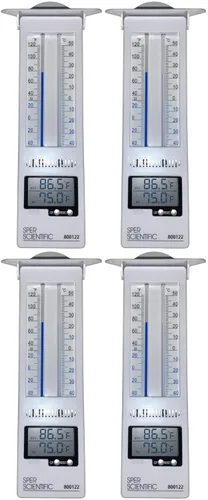Vista 7 de Sper Scientific Termómetro analógico y digital Min/Max 800122 - Seguimiento preciso de la temperatura, diseño resistente a la intemperie, pantalla