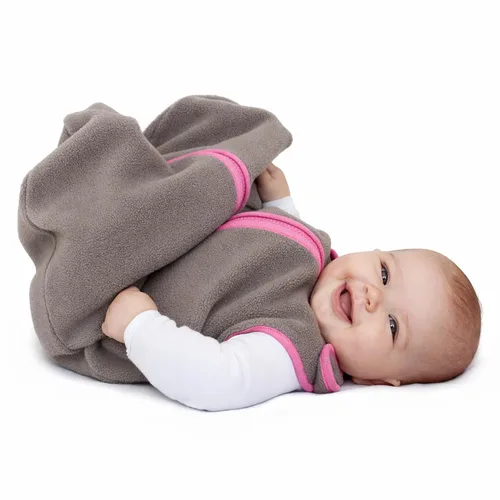 Vista 19 de Baby Deedee Sleep Nest - Saco de dormir de forro polar para bebé, gris, 6-18 meses Patented shoulder snaps and full-length zipper support easy