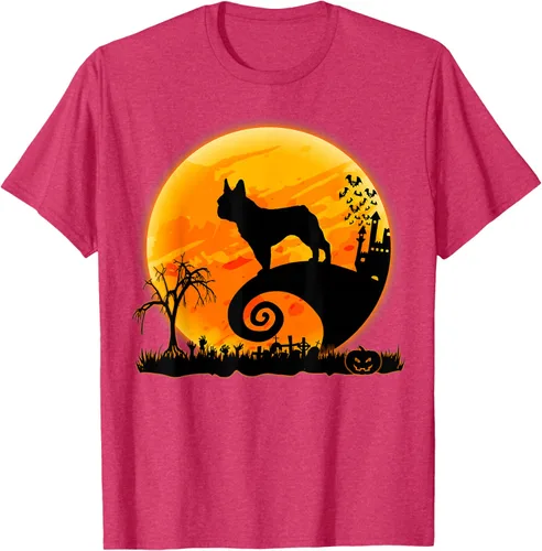 Vista 25 de Camiseta divertida de disfraz de Halloween para perro y luna de Bulldog francés, Negro, S
