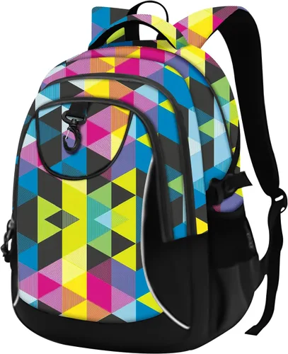 Vista 31 de Mochila escolar estilo Rickyh, mochila de viaje para hombres y mujeres, mochila ligera con compartimento para portátil, Tamaño único
