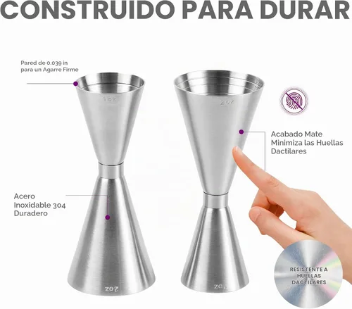 Vista 4 de Lexenic - Jigger japonés de 1 onza/2 onzas, doble marcado, 1 paquete