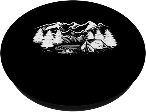 Vista 2 de Camping Camper Camp Outdoor Lover Wanderlust Nature PopSockets PopSockets intercambiables PopGrip