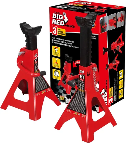 Vista 10 de BIG RED T42202 Torin Steel Jack Stands: Capacidad de 2 toneladas (4,000 lb), rojo, 1 par