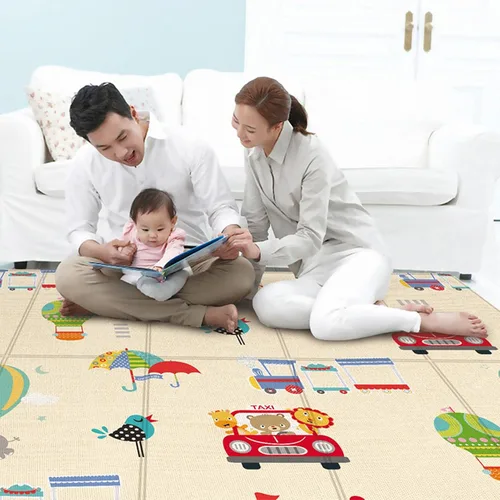 Vista 2 de Tapetes educativos para niños, alfombra de juegos para niños, alfombra para sala de juegos con patrón colorido, tapete de colección