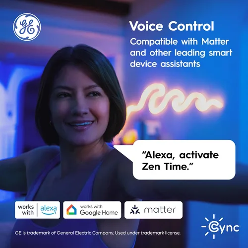 Vista 4 de Cync GE Direct Connect - Bombillas LED inteligentes A21, luces inteligentes que cambian de color, compatibles con la materia, compatibles con Alexa