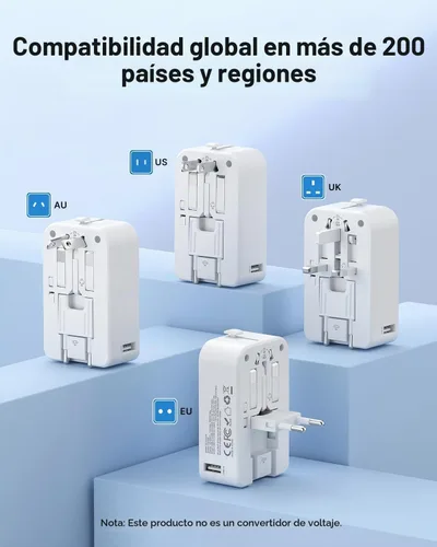 Vista 5 de VINTAR 45W Universal Travel Adapter, Ultra Thin International Power Adapter