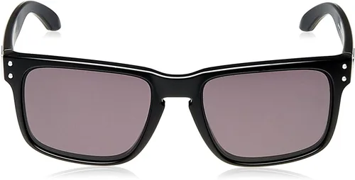 Vista 4 de Oakley Holbrook - Gafas de sol de 2.244 in, marco negro mate, lente gris cálido, estilo casual