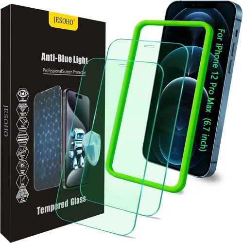 Vista 16 de Protector de pantalla de luz azul para iPhone 11, iPhone XR (6.1") HD con bloqueo de luz azul, película de vidrio templado, protección