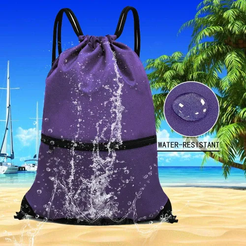 Vista 5 de HOLYLUCK - Mochila, bolsa deportiva con cordón ajustable para gimnasio