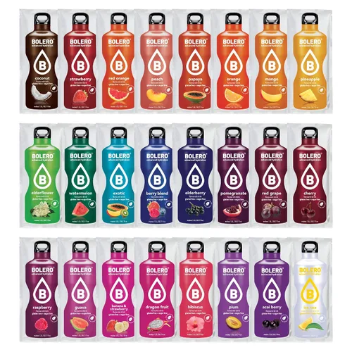 Vista 9 de Bolero - Paquetes de mezcla de bebidas sin azúcar, sabores variados de frutas Paquetes de agua con sabor en polvo 12 sobres grandes para llevar