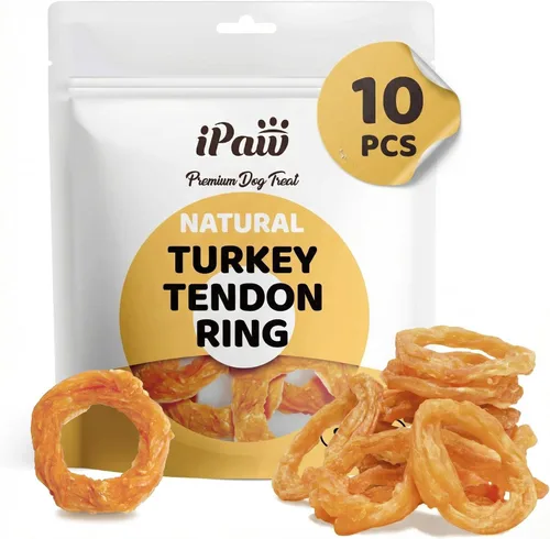 Vista 10 de iPaw - Tendón de pavo para perros, masticable natural de grado humano para cachorros, hueso 4 Pcs/Pack (Small), Single Protein, Hypoallergenic