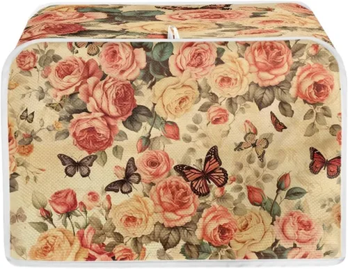 Vista 33 de Cubierta acolchada de poliéster para tostadora de tablero de madera de girasol para tostadora de dos rebanadas, protección contra el polvo