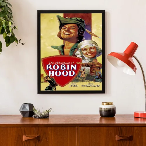 Vista 2 de Posterazzi Póster de The Adventures of Robin Hood Errol Flynn Olivia De Havilland 1938 (11 x 17), Varía