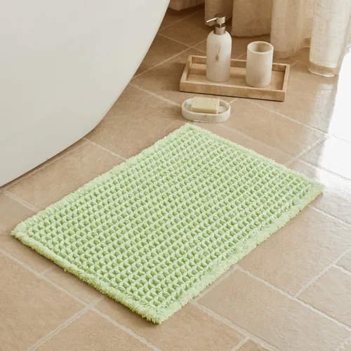 Vista 91 de Triohero Tapete de baño con diseño de gofre, tapete de baño pequeño y bohemio, antideslizante, lavable, ultra suave, súper absorbente, de secado
