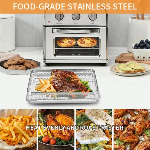 Vista 6 de GWY Estante de alambre para freidora de aire 3 en 1 para Cuisinart TOA-26 28 AFR-25, horno tostador de convección de freidora de aire, 11.2 x 10