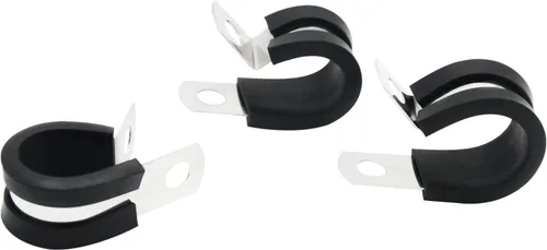 Vista 7 de 16 abrazaderas de cable de acero inoxidable de 5/8 pulgadas, abrazaderas de goma, herramientas de abrazadera, clips de cable para instalación