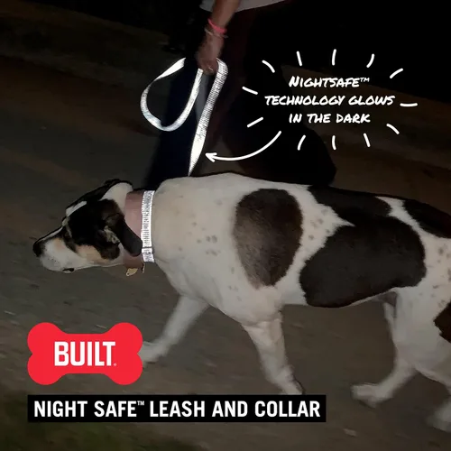 Vista 9 de BUILT Pet Nightsafe - Collar para perro pequeño, rosa y gris
