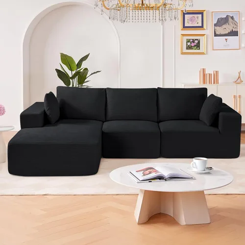 Vista 11 de VEVOR Sofá modular modular, moderno sofá modular de 5 plazas con almacenamiento oculto, sofá modular de nube personalizable, marco de madera maciza