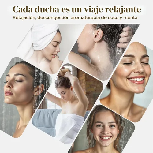 Vista 5 de SWCANDY Vaporizadores de ducha de coco y menta, paquete de 8, cuidado Blanco Coconut