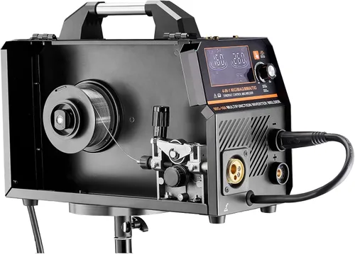 Vista 9 de VEVOR Soldador MIG, Máquina de Soldadura MIG Sinérgica de 160A, Máquina Soldadora Multiproceso 4-en-1 MIG con Gas/MIG con Núcleo
