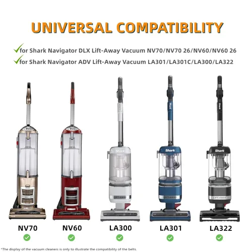 Vista 3 de JEDELEOS Correas de repuesto para aspiradora vertical Shark Navigator ADV LA301, LA301C, LA300, LA322 y Navigator DLX NV70, NV70 26, NV60 y NV60 26