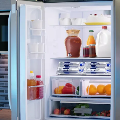 Vista 6 de Sorbus Paquete de 2 organizadores de botellas de agua y latas, soporte para bebidas para refrigerador, despensa, almacenamiento y organización